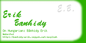 erik banhidy business card
